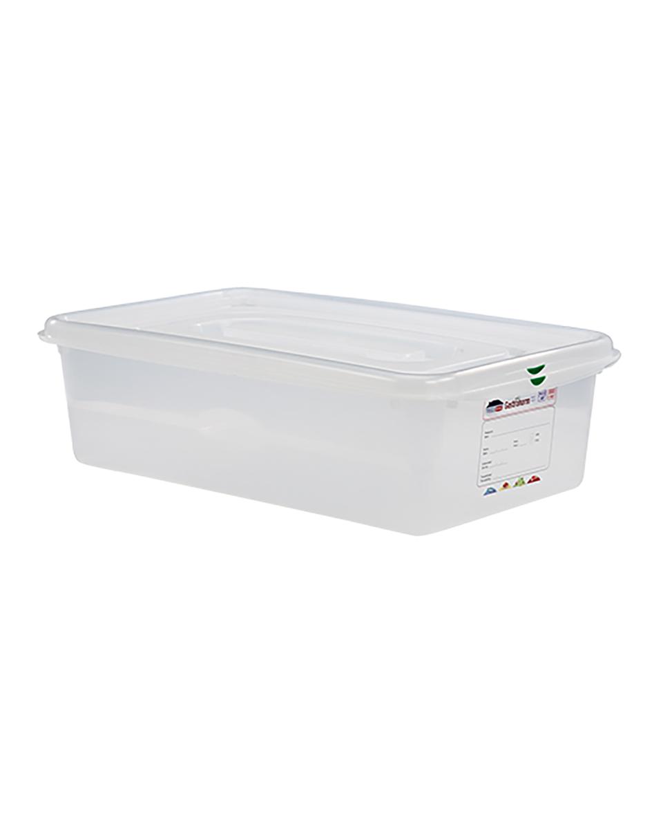 Lebensmittelbox - 1/1 GN - 13 Liter - H 10 x 53 x 32,5 CM - Polypropylen - Transparent - -40°C / +100°C - Luftdicht verschließbar - Denox - 600530