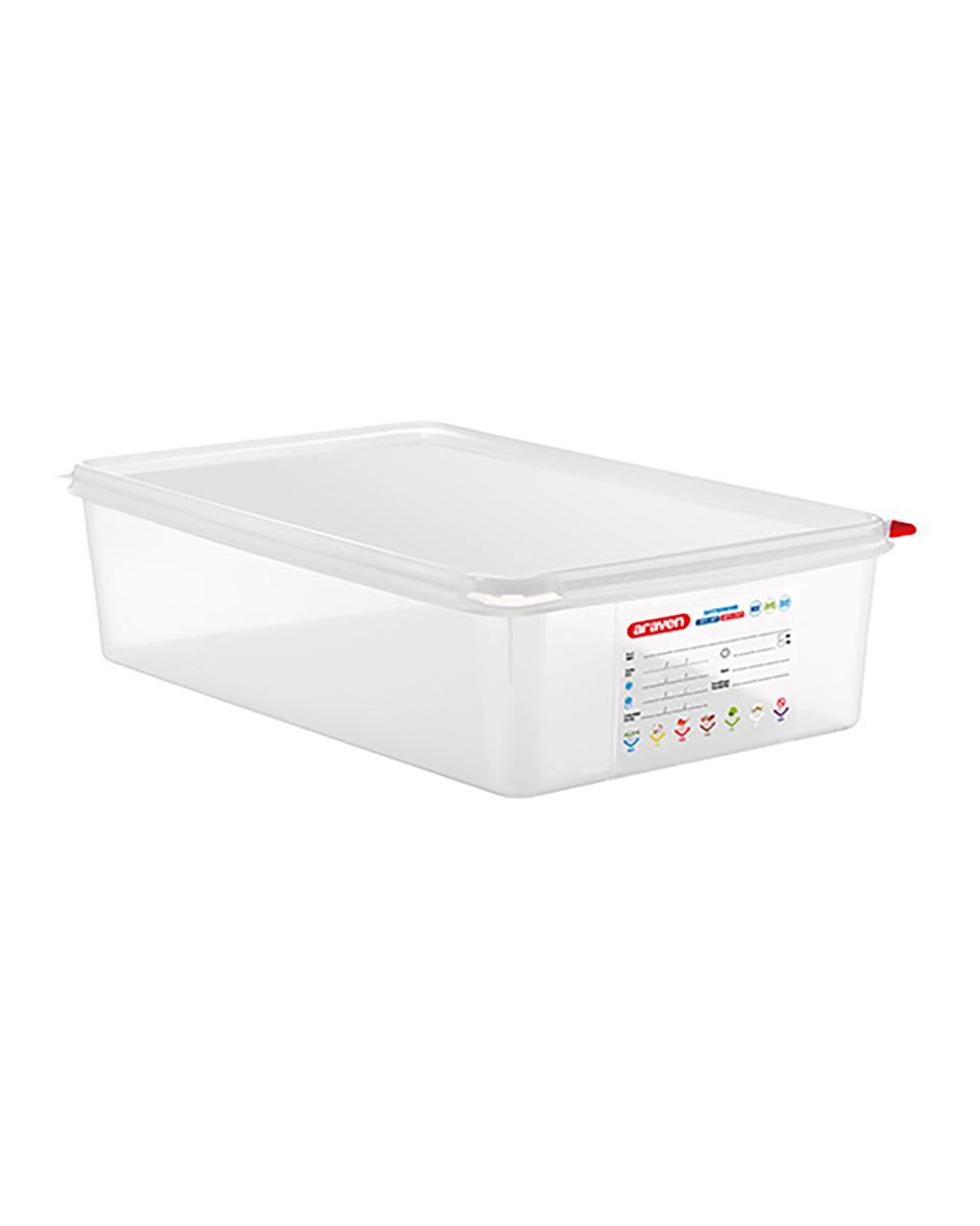 Lebensmittelbox - 1/1 GN - 13,7 Liter - H 10 x 53 x 32,5 CM - Polypropylen - Transparent - -40°C / +95°C - Luftdicht verschließbar - Araven - 962313