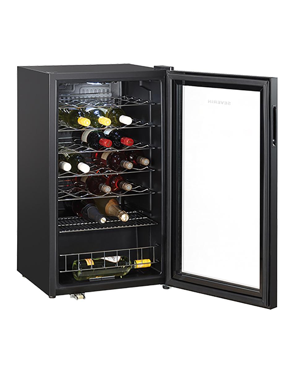 Weinklimaschrank - H 84 x 48 x 47 CM - 29.945 KG - 220 - 240 V - 85 W - Statisch - R600A - Schwarz - 95 Liter - +7°C / +18°C - Severin - 910070