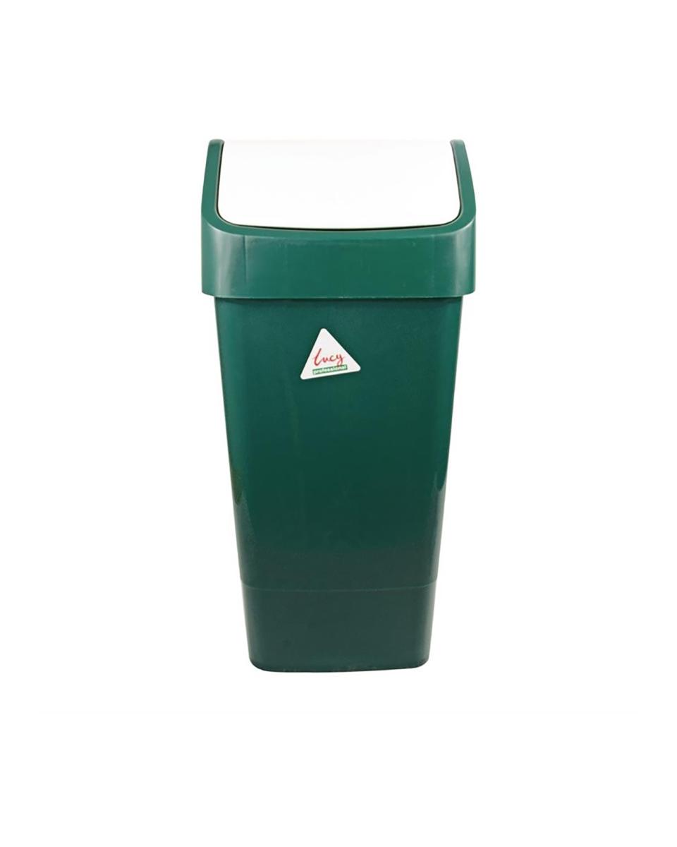 Abfallbehälter mit Schwingdeckel - Syr - 50 Liter - Grün - CC081