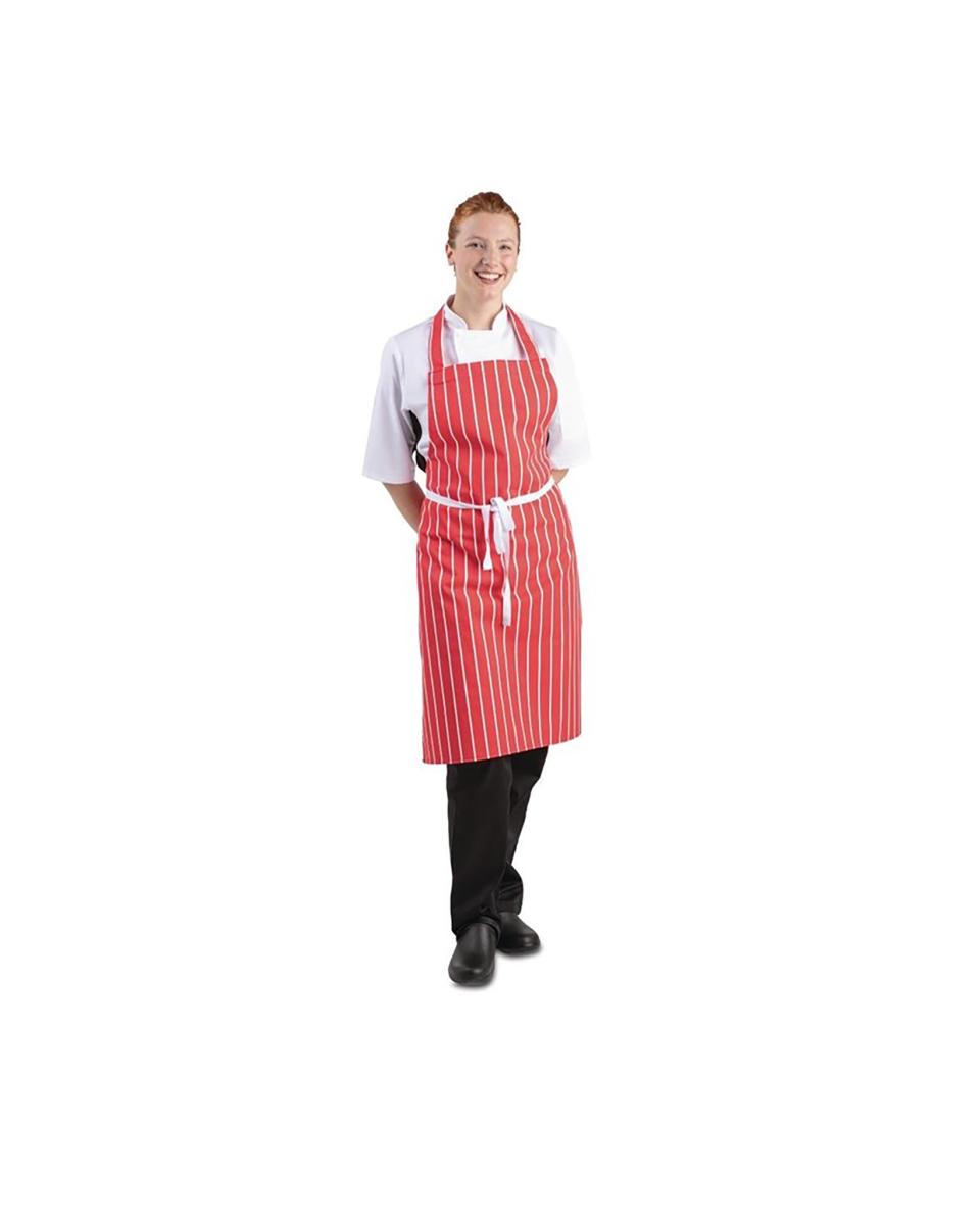 Latzschürze - rot-weiß - Whites Chefs Clothing - A532