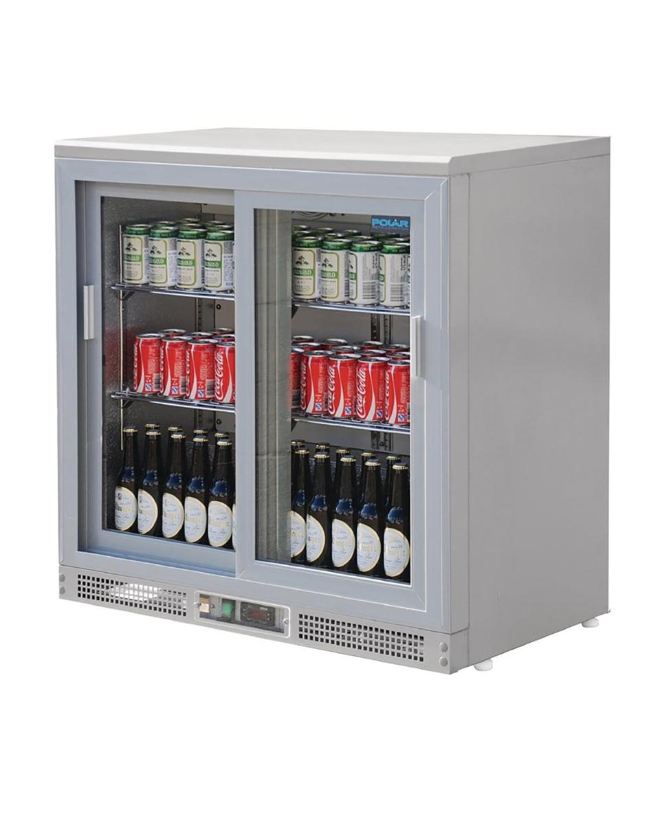 Kühlschrank Glastür - 223 Liter - Silber - H 92,5 x 92 x 53,5 cm - 112 W - 230 V - Polar - CC601