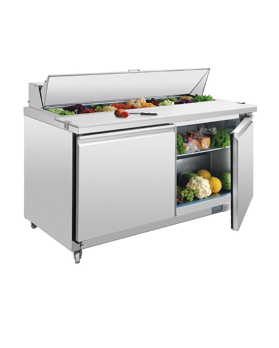 Saladette - 527 Liter - 2 Türen - H 109,7 x 155,5 x 76 cm - 230 V - Edelstahl - Polar - GD883