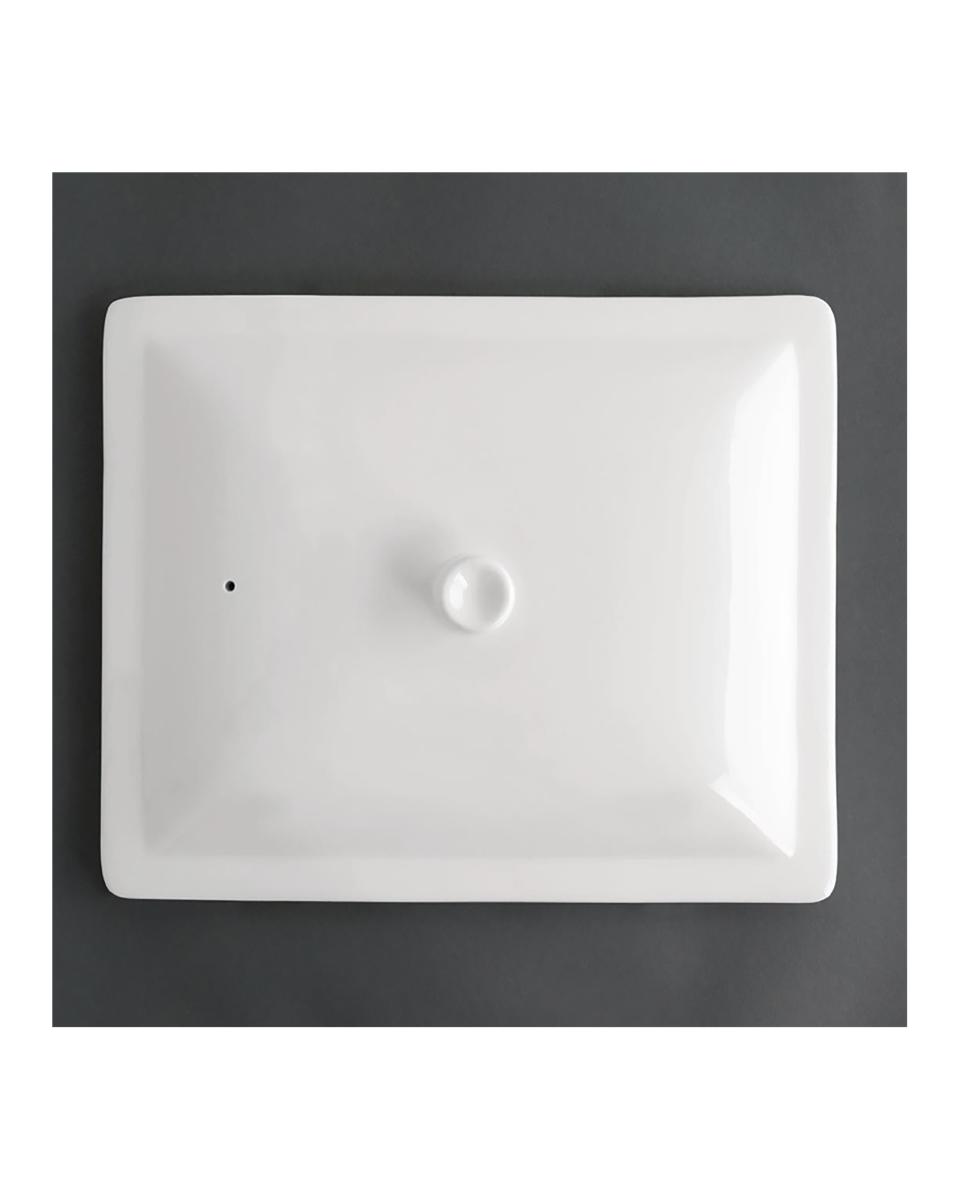 Gastronormbehälter mit Deckel – 1/2 GN – H 6,8 x 26 x 32,5 cm – Porzellan – Olympia – CD719