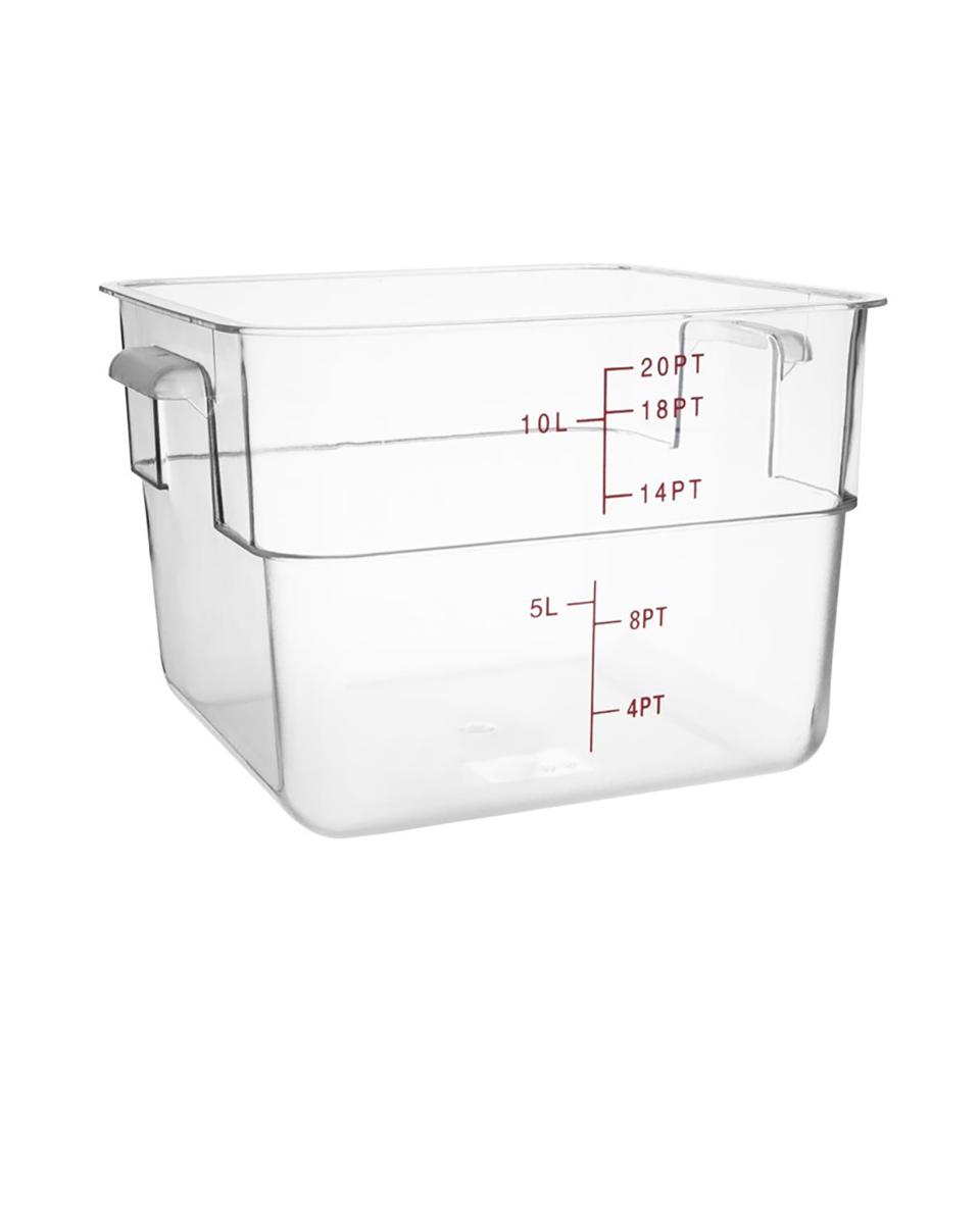 Lebensmittelbox - 10 Liter - Transparent - H 20,6 x 31,2 x 28,8 cm - Polycarbonat - Hygiplas - CF024