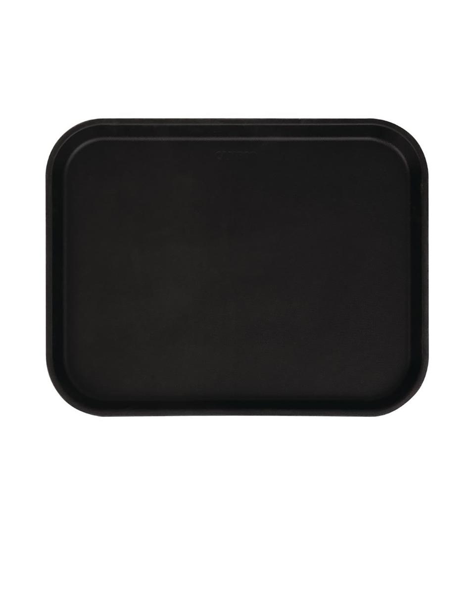 Cambro Camtread rechteckiges rutschfestes Fiberglas-Tablett schwarz 45,7 cm - CT277