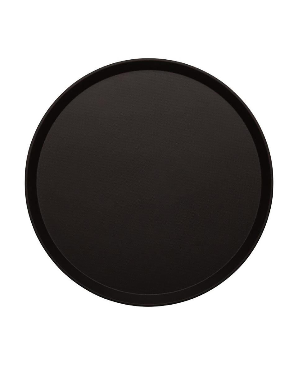 Cambro Treadlite rundes rutschfestes Fiberglas-Tablett schwarz 35,5 cm - DB003
