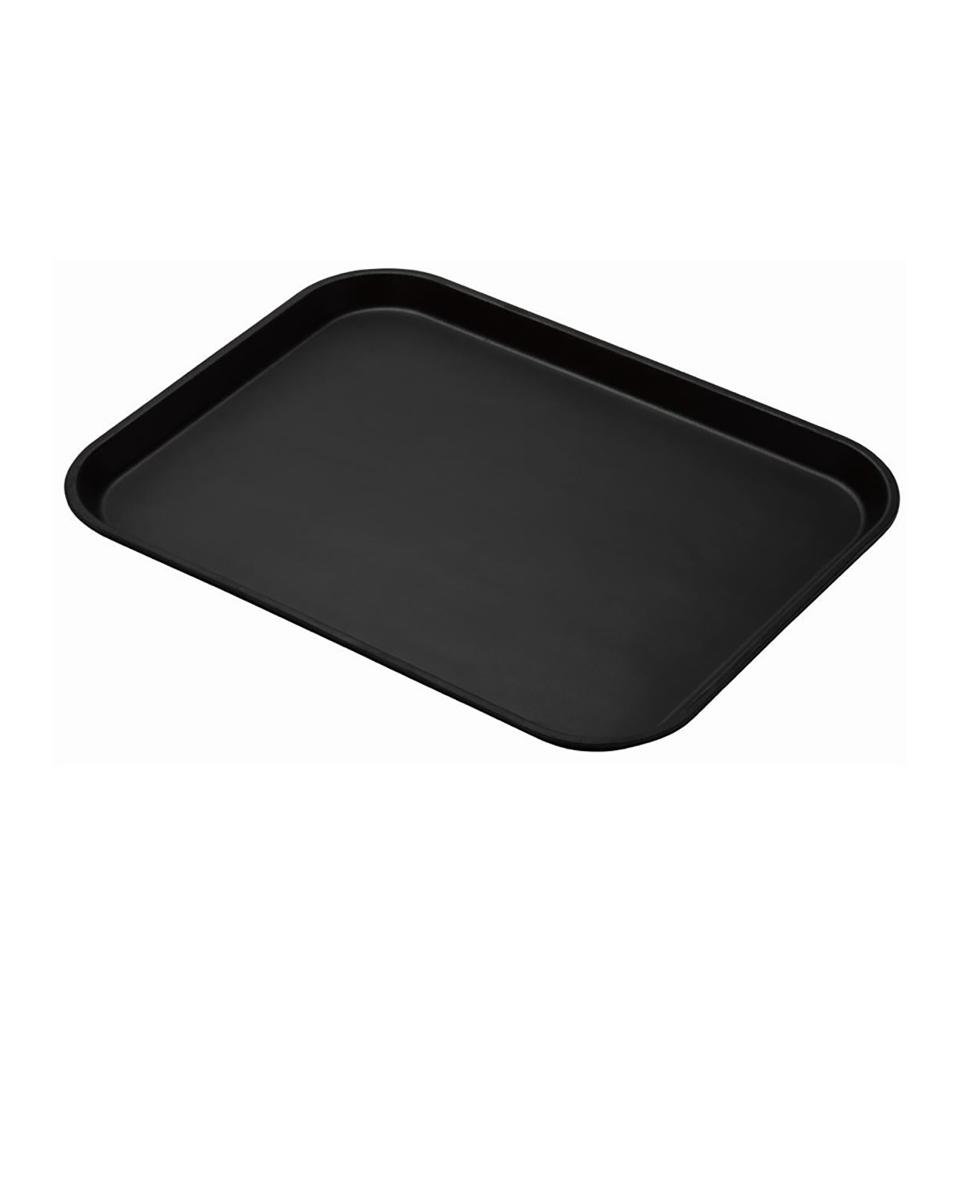 Cambro Treadlite rechteckiges rutschfestes Fiberglas-Tablett schwarz 45,7 x 35,5 cm - DB005