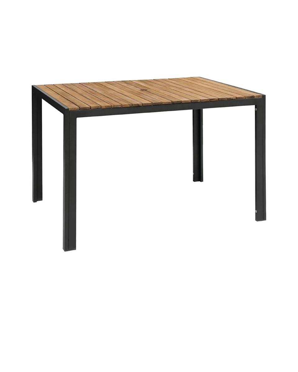 Rechteckiger Tisch aus Stahl und Akazienholz 120x80cm - DS153 - Bolero