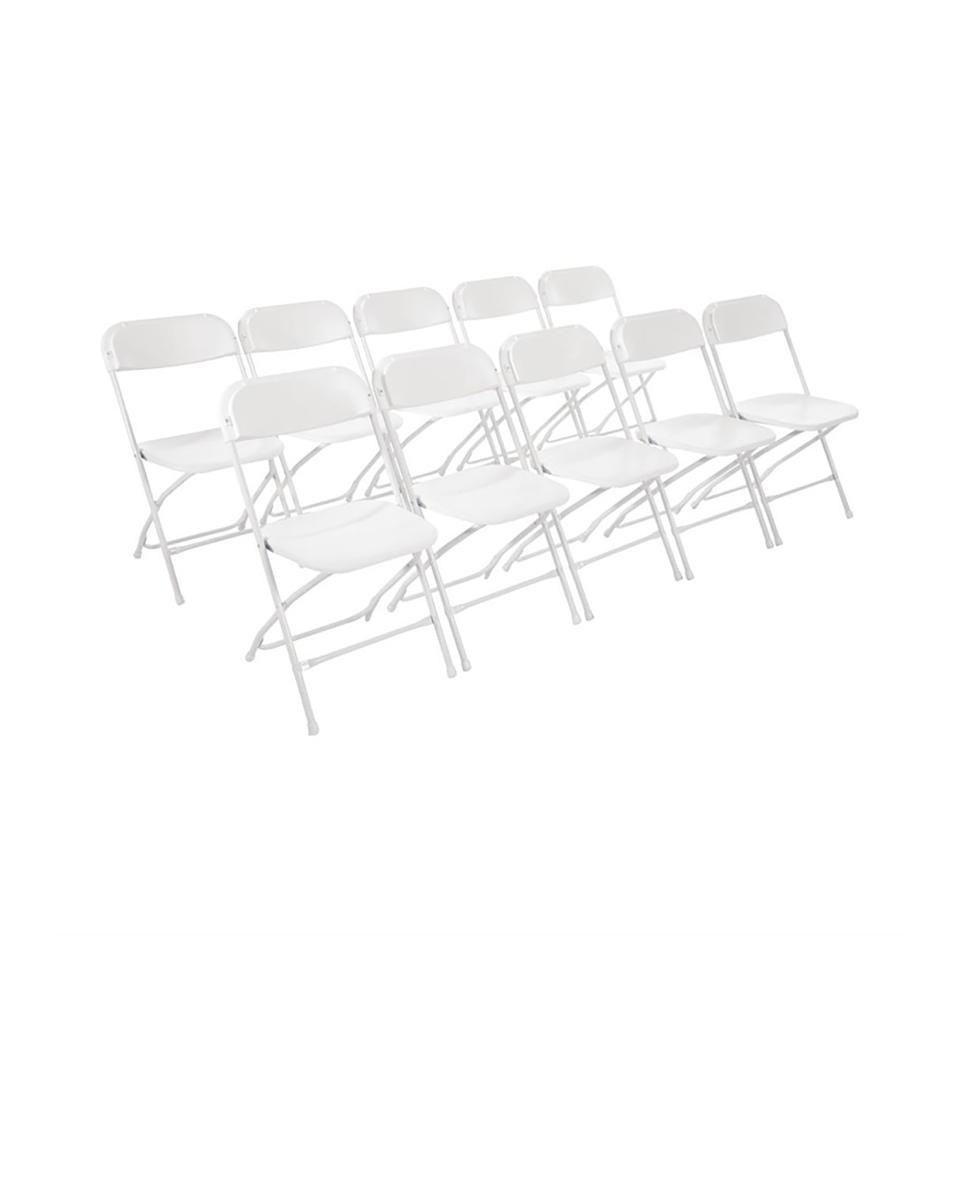 Stuhl - 10 Stück - Klappbar - Weiß - Bolero - GD387