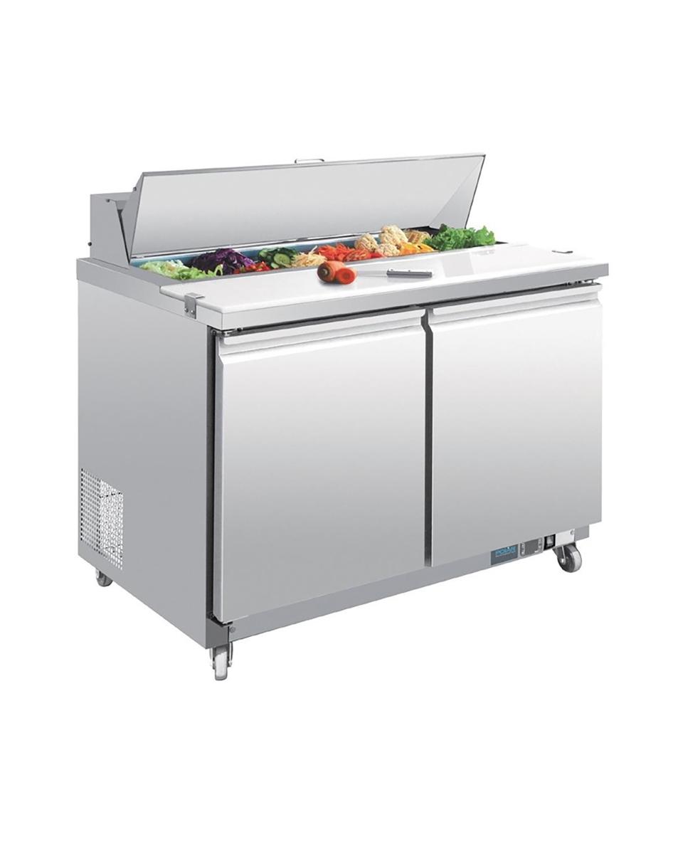 Saladette - 1/1 GN - 405 Liter - 2 Türen - H 109,7 x 122,5 x 76 cm - 230 V - Edelstahl - Polar - GD882