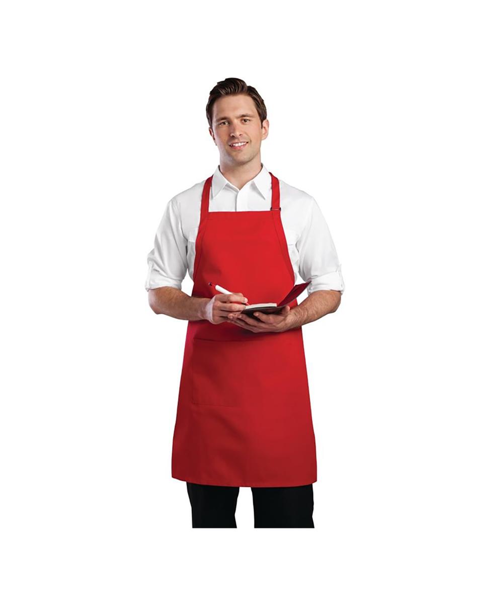 Chef Works verstellbare Latzschürze mit Taschen Rot