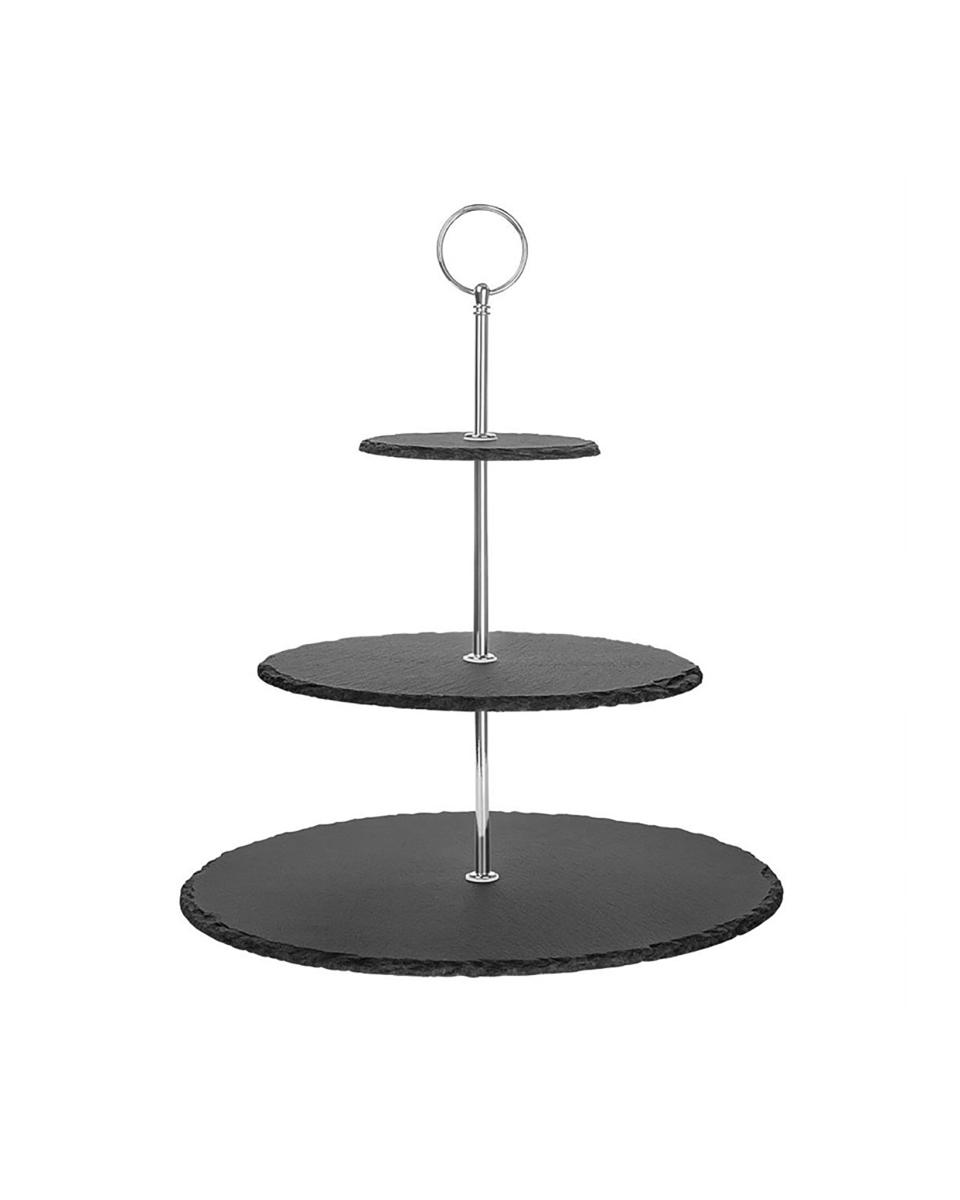 Etagere - Ø 30 x H 34,5 cm - Schiefer - Olympia - GF991