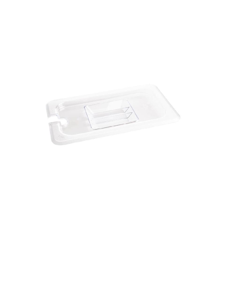 Deckel Gastronorm-Behälter - Löffelausschnitt - 1/4 GN - Transparent - H 2,5 x 26,5 x 16,2 cm - Polycarbonat - Vogue - U253
