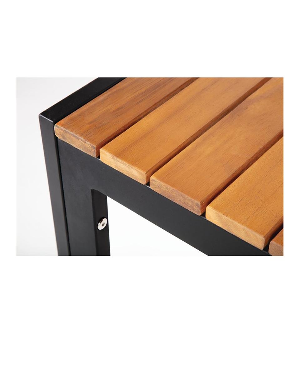 Quadratischer Tisch aus Stahl und Akazienholz 80x80cm - DS152 - Bolero