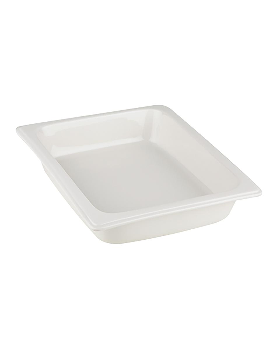 Gastronormbehälter – 1/2 GN – H 6 x 32,5 x 26,5 cm – Porzellan – Weiß – 130612