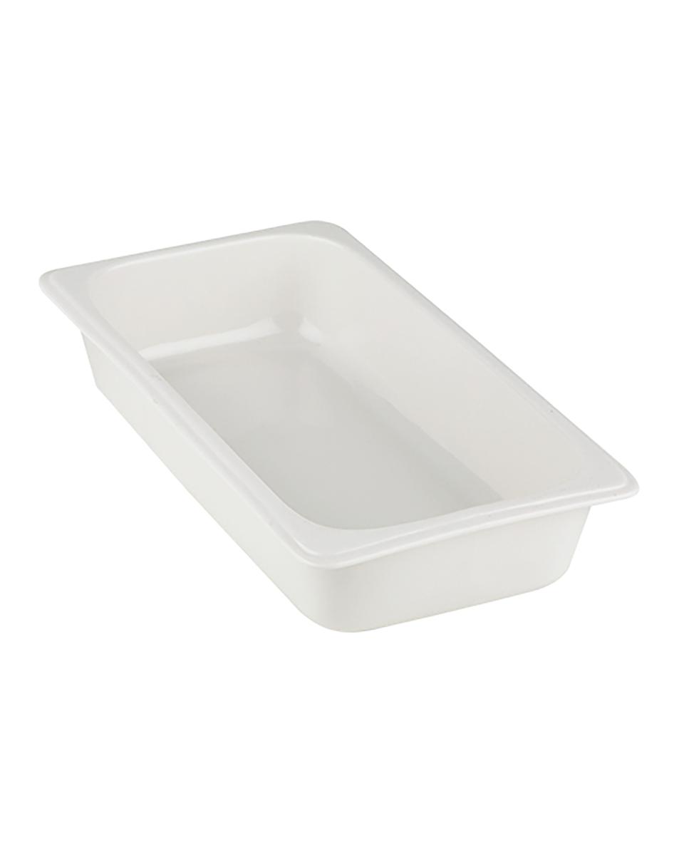 Gastronormbehälter – 1/3 GN – H 6 x 32,5 x 17,6 cm – Porzellan – Weiß – 130613