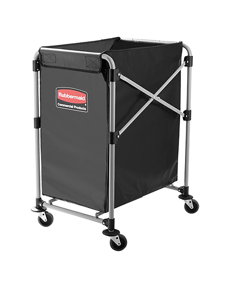 Wäschesackwagen – H 83,9 x 51,6 x 61,3 cm – 6 kg – pulverbeschichteter Stahl – Grau – 150 Liter – Rubbermaid – RM9240