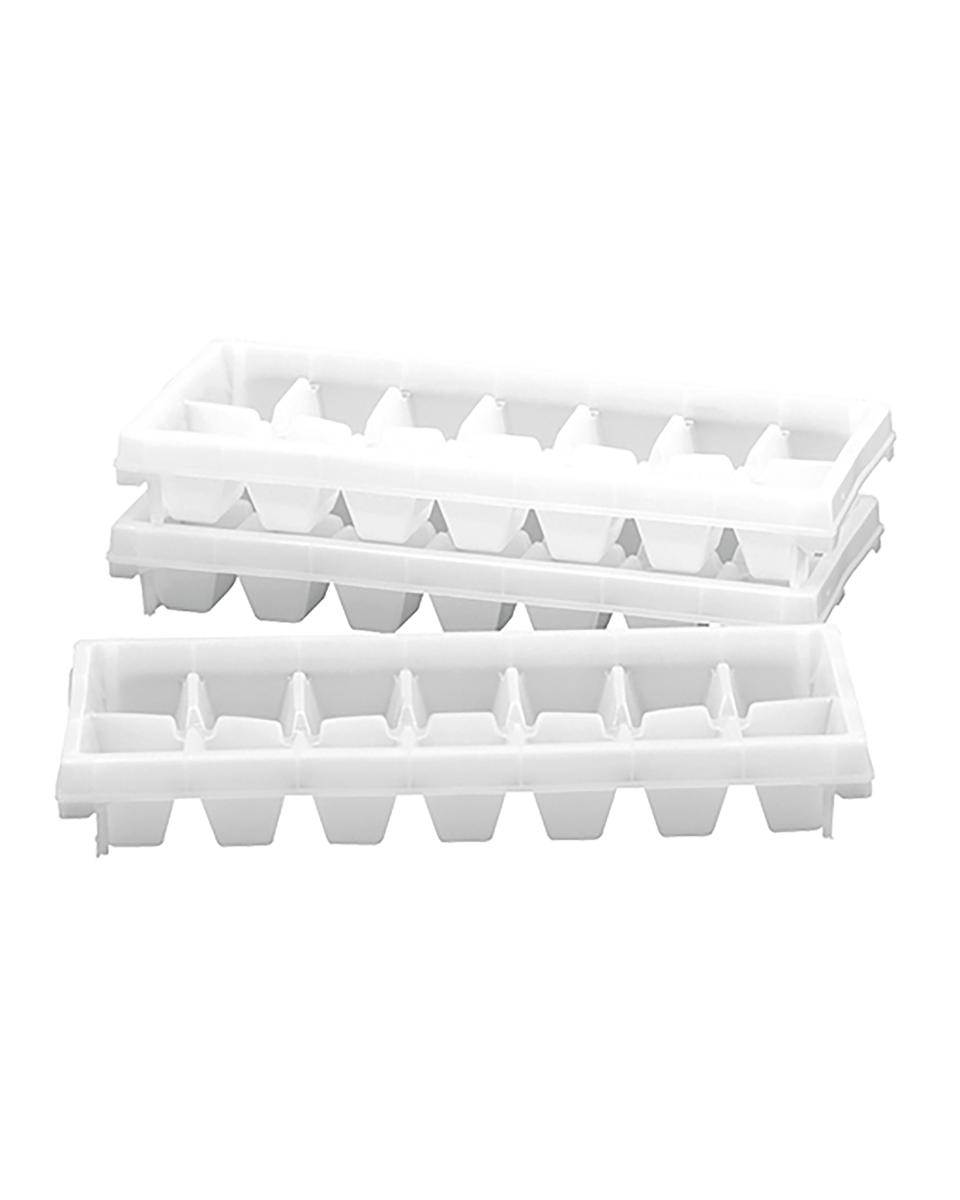 Eiswürfelschale – H 4,3 x 28,5 x 11,5 cm – 0,234 kg – Polyethylen – Weiß – Denox – 850021