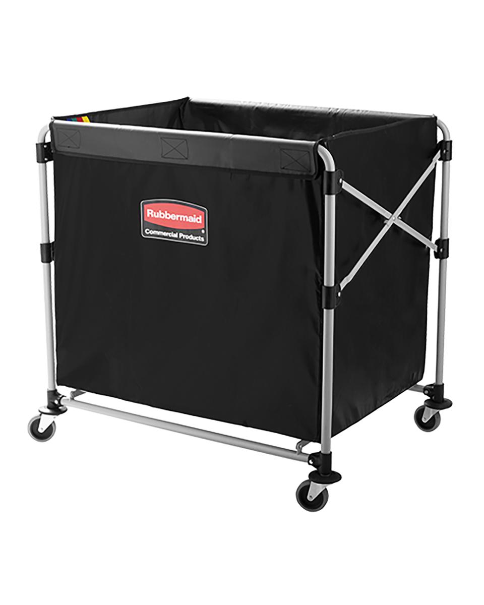 Leinensackwagen – H 83.9 x 88.9 x 61.3 CM – 7.8 KG – Pulverbeschichteter Stahl – Grau – 300 Liter – Rubbermaid – RM9241