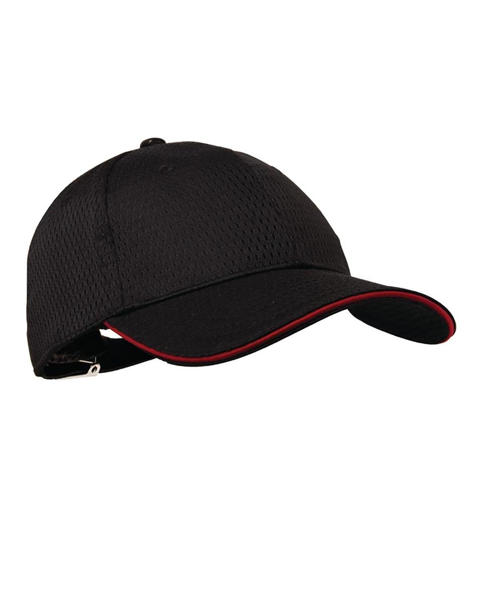 Baseballcap - Unisex - Einheitsgröße - Schwarz/Rot - Polyester/Baumwolle - Chef Works - A945