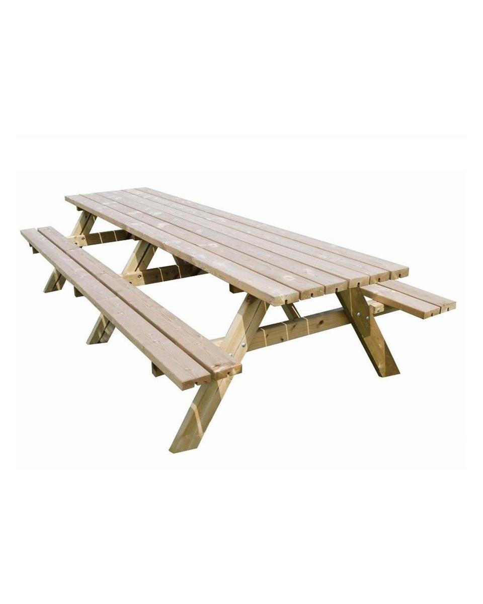 Picknicktisch - Schwere Qualität - 300 CM - Holz - Promoline