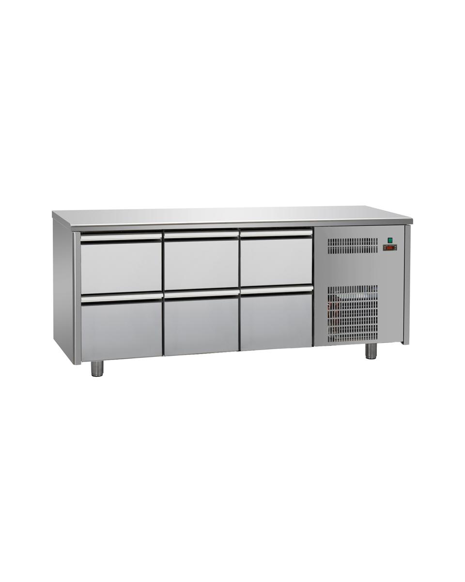 Kühltisch - 6 Schubladen - Tecnodom - TF03MIDGN-222