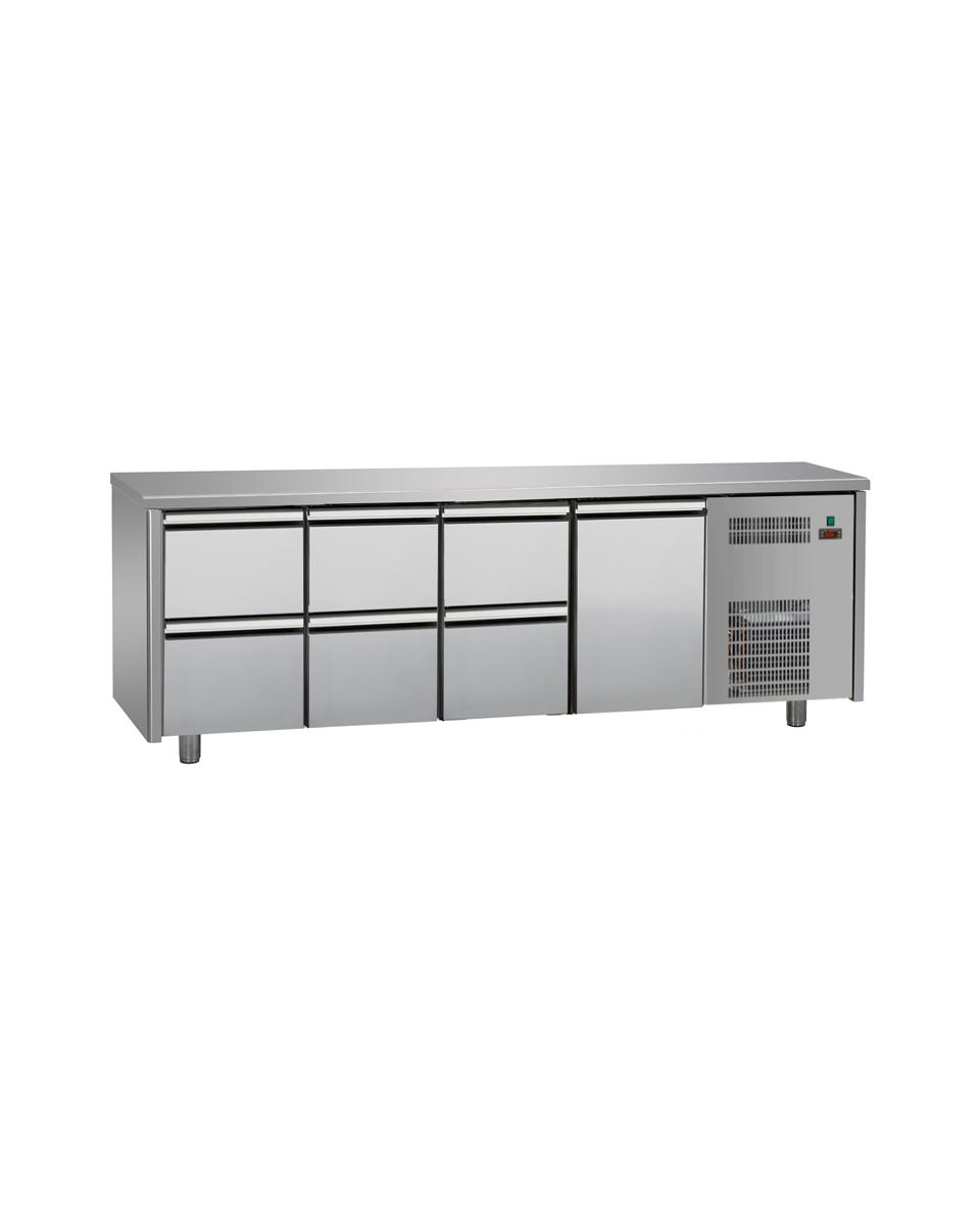 Kühltisch - 1 Tür - 6 Schubladen - Tecnodom - TF04MIDGN-0222
