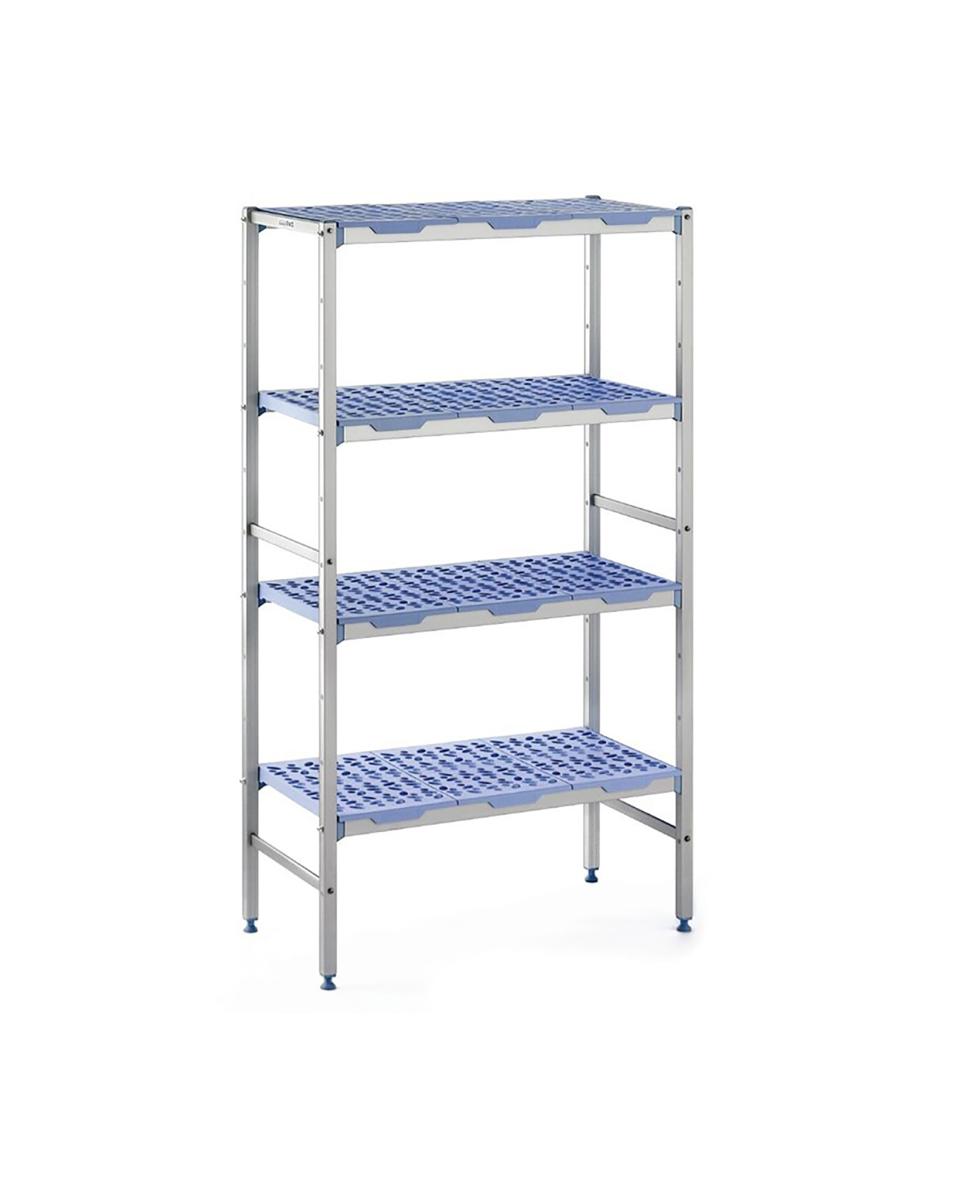 Line Rack - 4 Böden - H 175 x 40 CM - Aluminium/Polypropylen - Tournus
