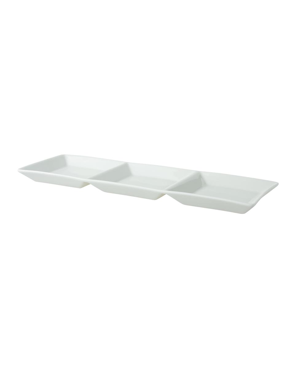 Schüssel - 3 Fächer - H 2 x 10 x 32 CM - 8 Stück - Porzellan - Palmer - Fancy Ivory
