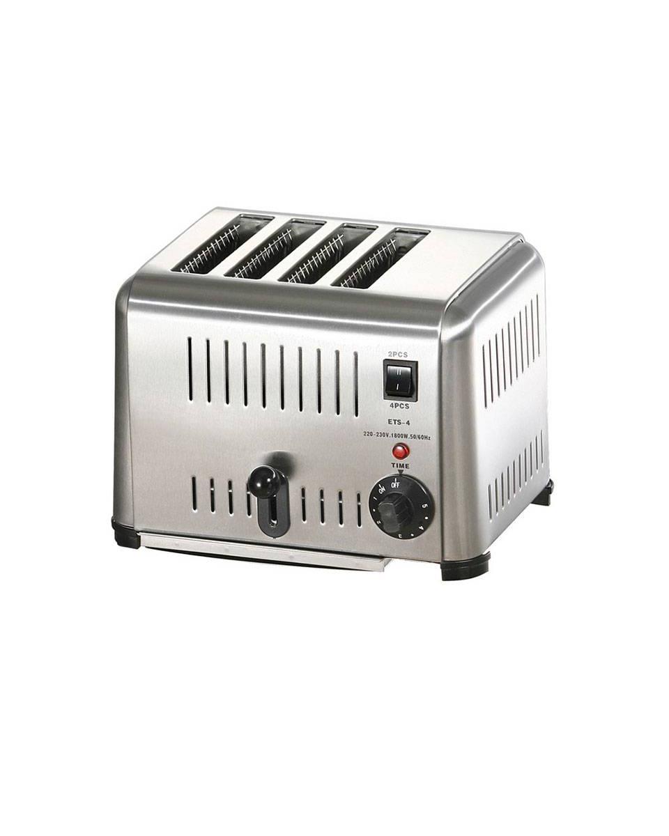 Toaster - 4 Schlitze - Edelstahl - Promoline - 58156