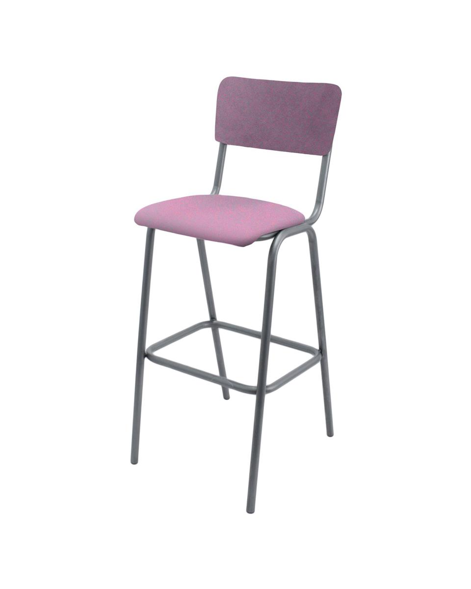 Barhocker - Old School - Vintage Metal - Samt Old Pink - Promoline
