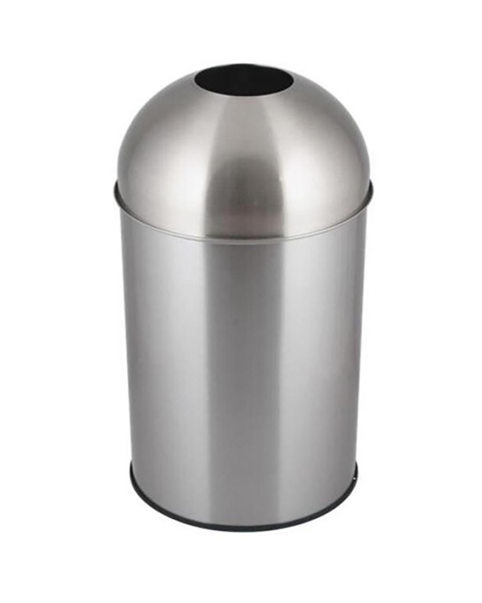 Abfallbehälter - 50 Liter - Matt Edelstahl - Promoline