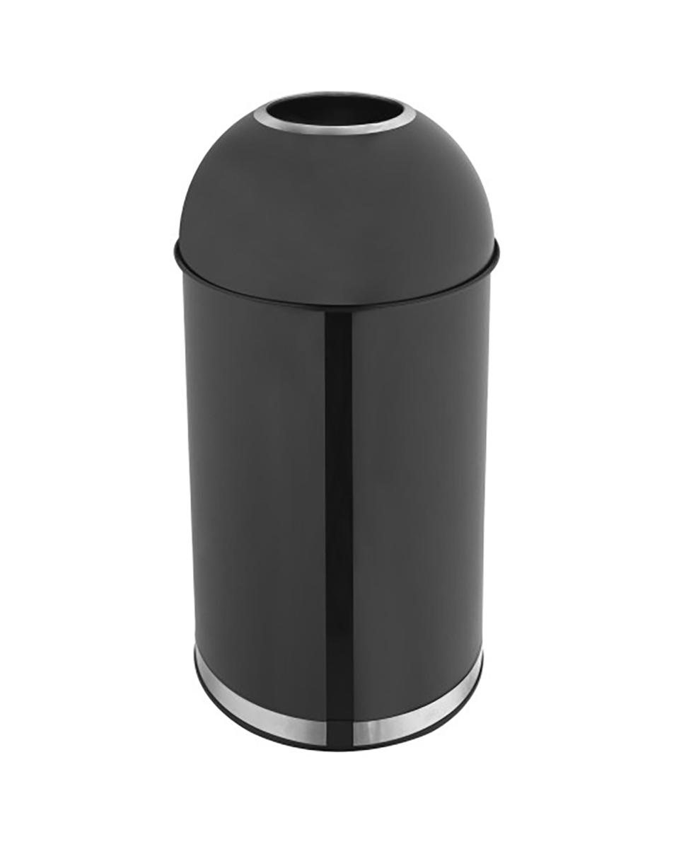 Abfallbehälter - 50 Liter - Edelstahl - Matt Black - Promoline