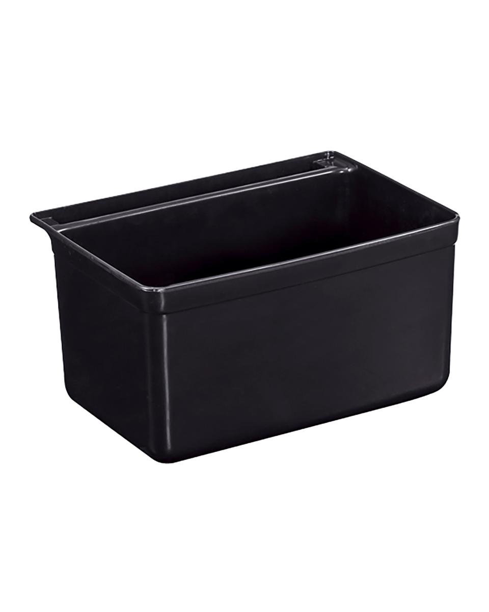 Abfallbehälter für Servierwagen - 9 Liter - H 17,5 x 33 x 23 cm - Schwarz - Kunststoff - Promoline