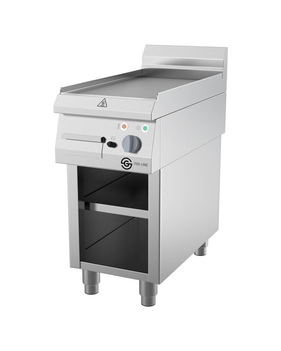 Grillplatte - G700 Line - Elektrisch - Glatt - 40 cm - Offener Unterbau - Promoline