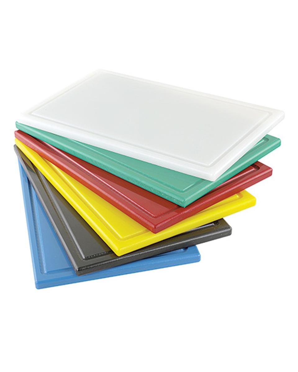 Schneidebrett - Weiß - 1/2 GN - HACCP - Saftrinne - G-Line