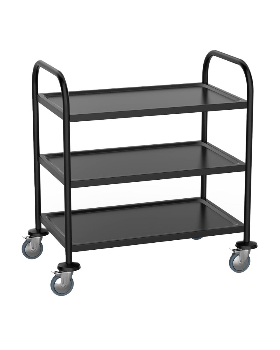 Servierwagen - Edelstahl - Schwarz - 3 Etagen - G-Line