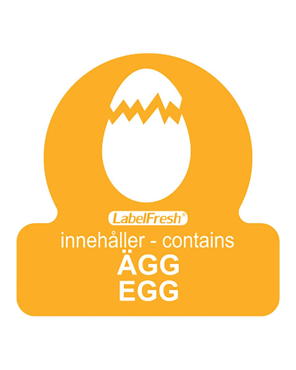 Lebensmitteletiketten – Enthält Ei – 6 x 500 Stück – 7,5 x 3,8 cm – Papier – Etikett frisch – 532706