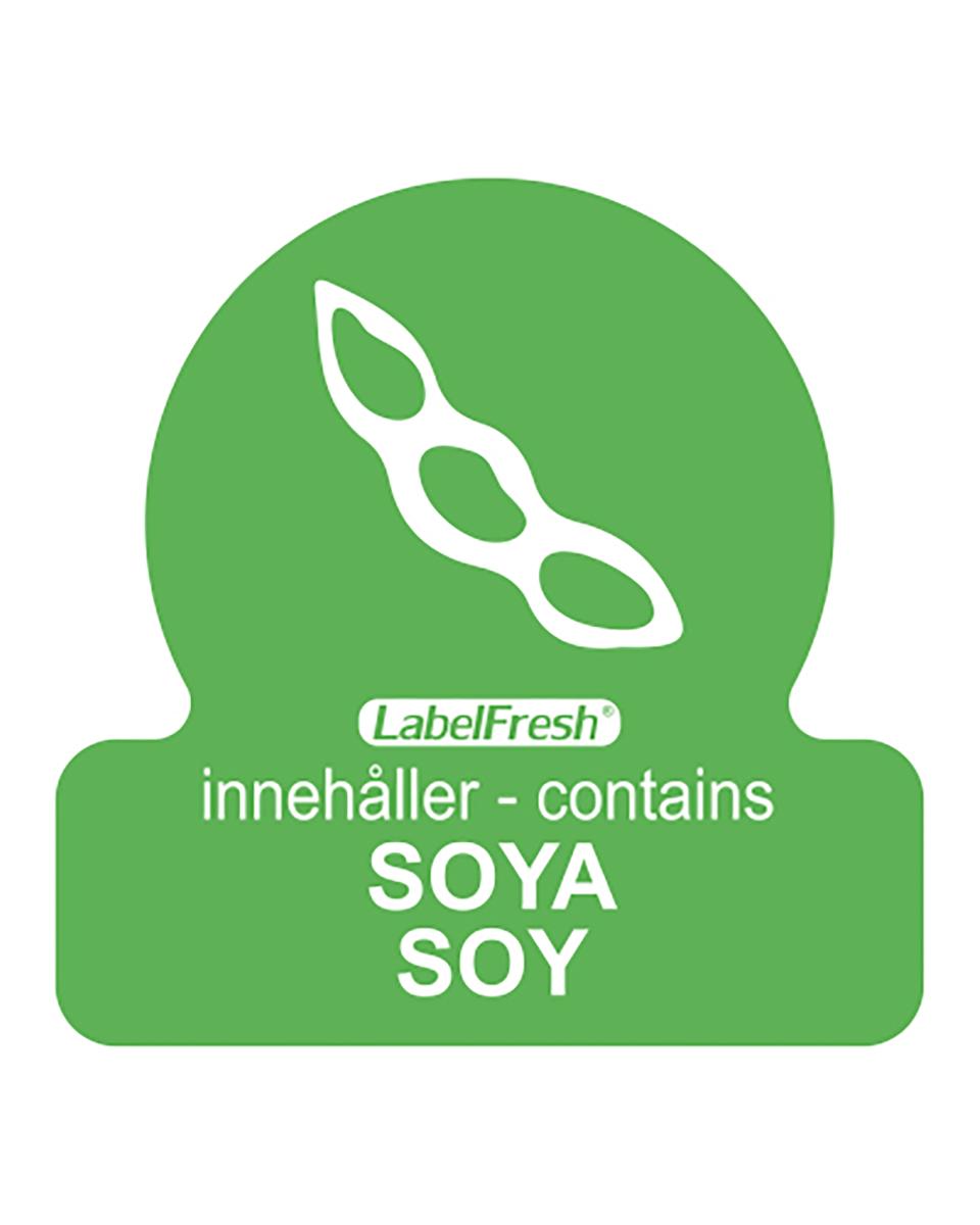 Lebensmitteletiketten – Enthält Soja – 6 x 500 Stück – 7,5 x 3,8 cm – Papier – Label Fresh – 532717