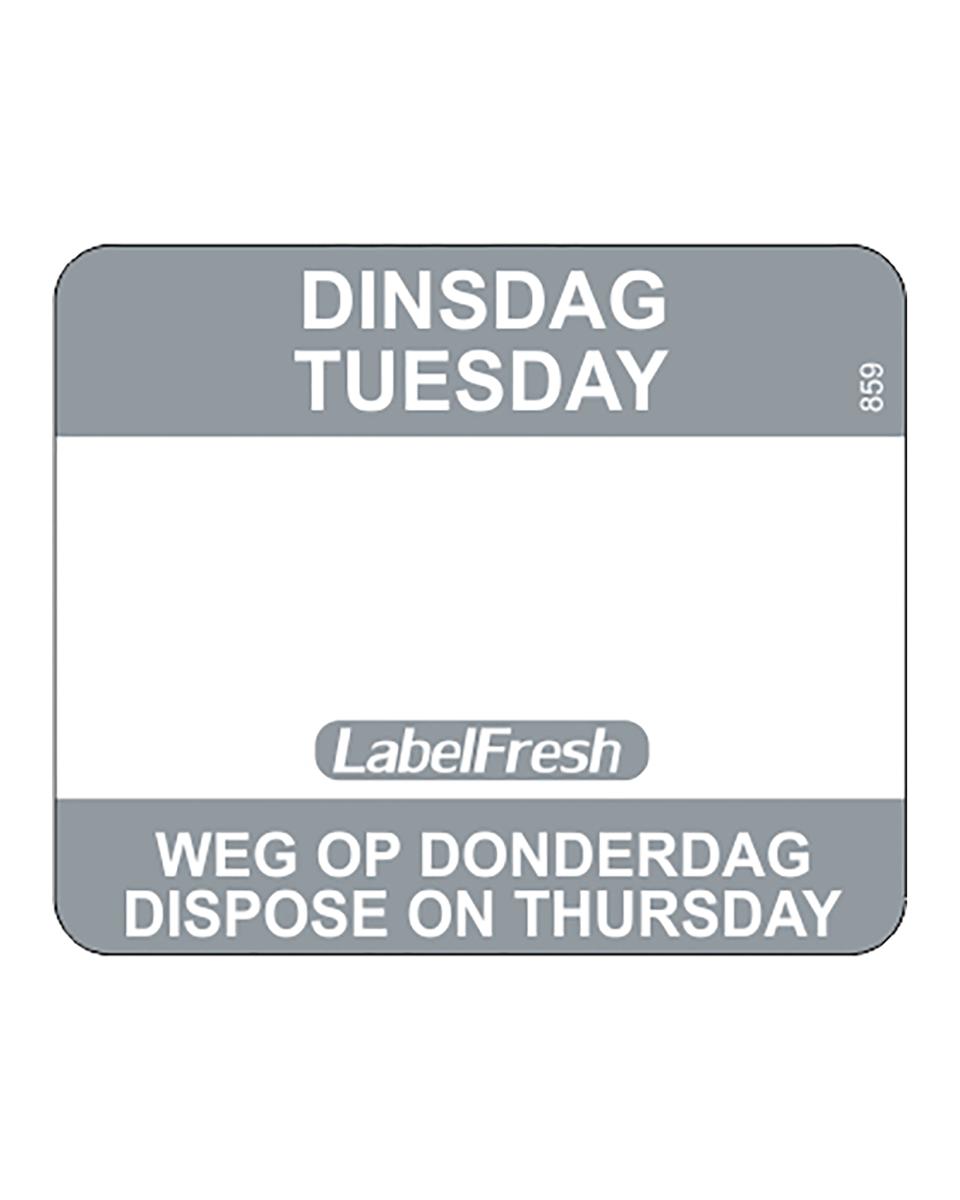 Tagesetiketten - Gone on Tuesday - 500 Stück - 3 x 2,5 CM - Papier - Label Fresh - Easy - 532385