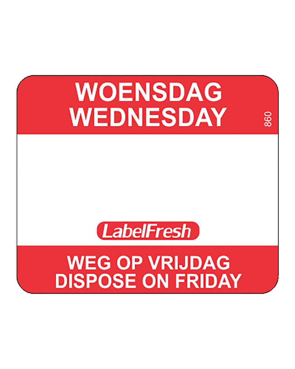 Tagesetiketten – Gone on Wednesday – 500 Stück – 3 x 2,5 cm – Papier – Label Fresh – Easy – 532386
