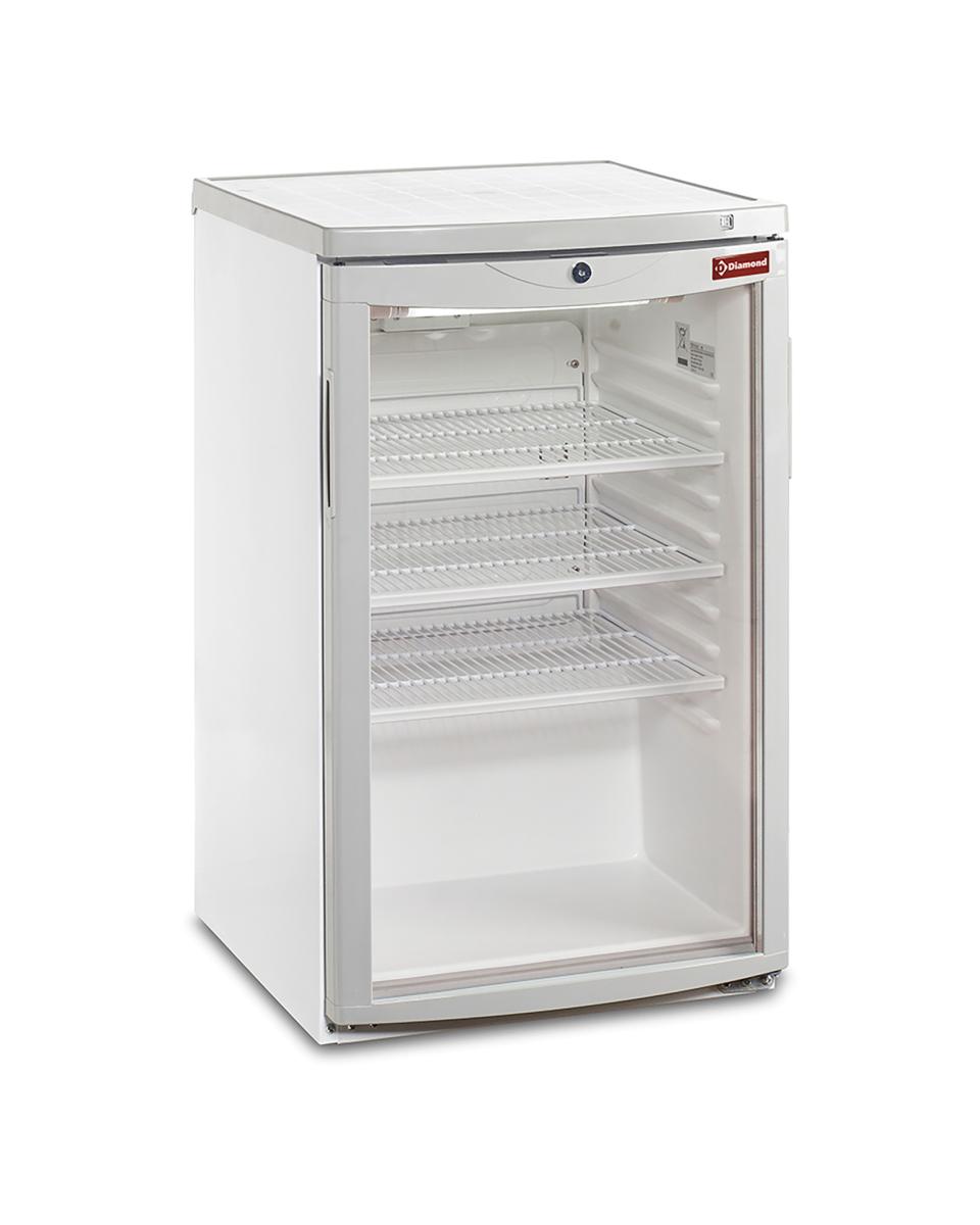 Kühlschrank Glastür - 110 Liter - 1 Tür - Tischmodell - Weiß
