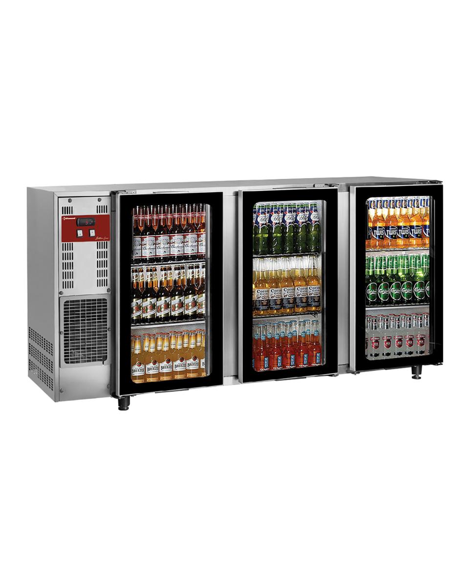 Kühlschrank Glastür - 579 Liter - 3 Türen - Edelstahl