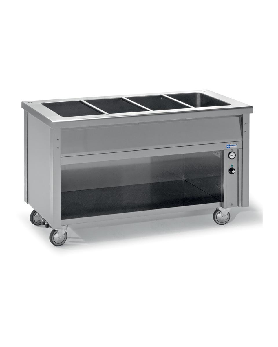 Bain-Marie - Elektro - 2 x 1/1 GN - Offener Unterschrank - Diamond - BT8