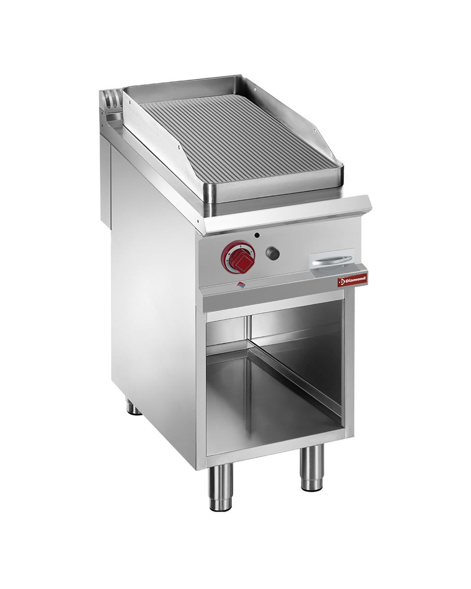 Grillplatte - Gas - Gerippt - 40 cm - Basis - Diamond - G9/PRA4