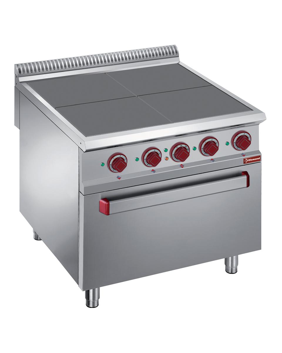 Herd - Elektro - Mit Backofen - 4 Platten - 30x30 cm - Diamond - E9/4SPF8