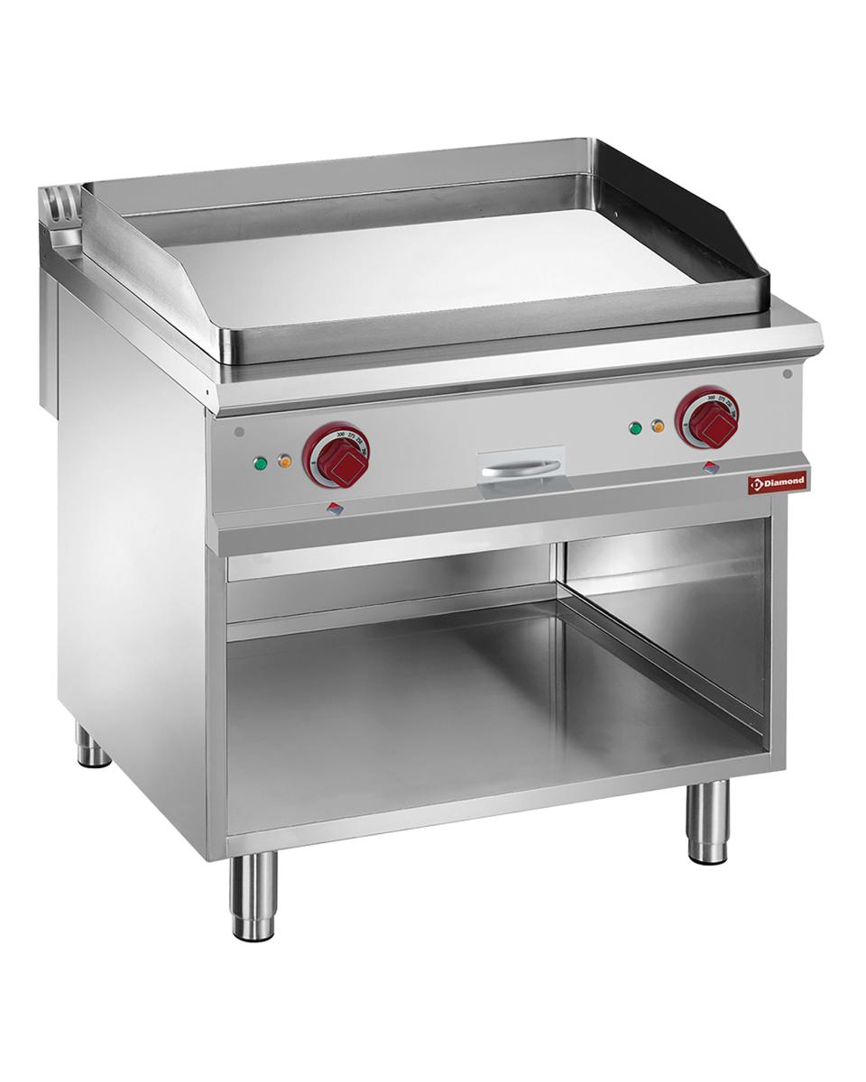 Grillplatte - Elektrisch - Glatt - Chrom - 80 cm - Unterschrank - Diamond - E9/PLCA8