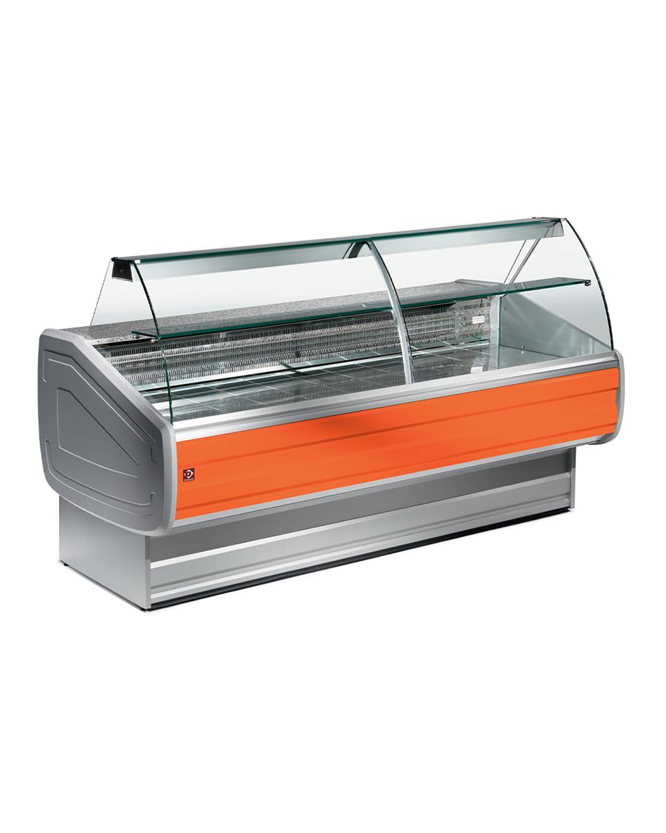 Kühltheke Melody - 150 cm - Gebogenes Glas - 490W - 230V - Orange - Diamond - MY15/C1-VV/R2