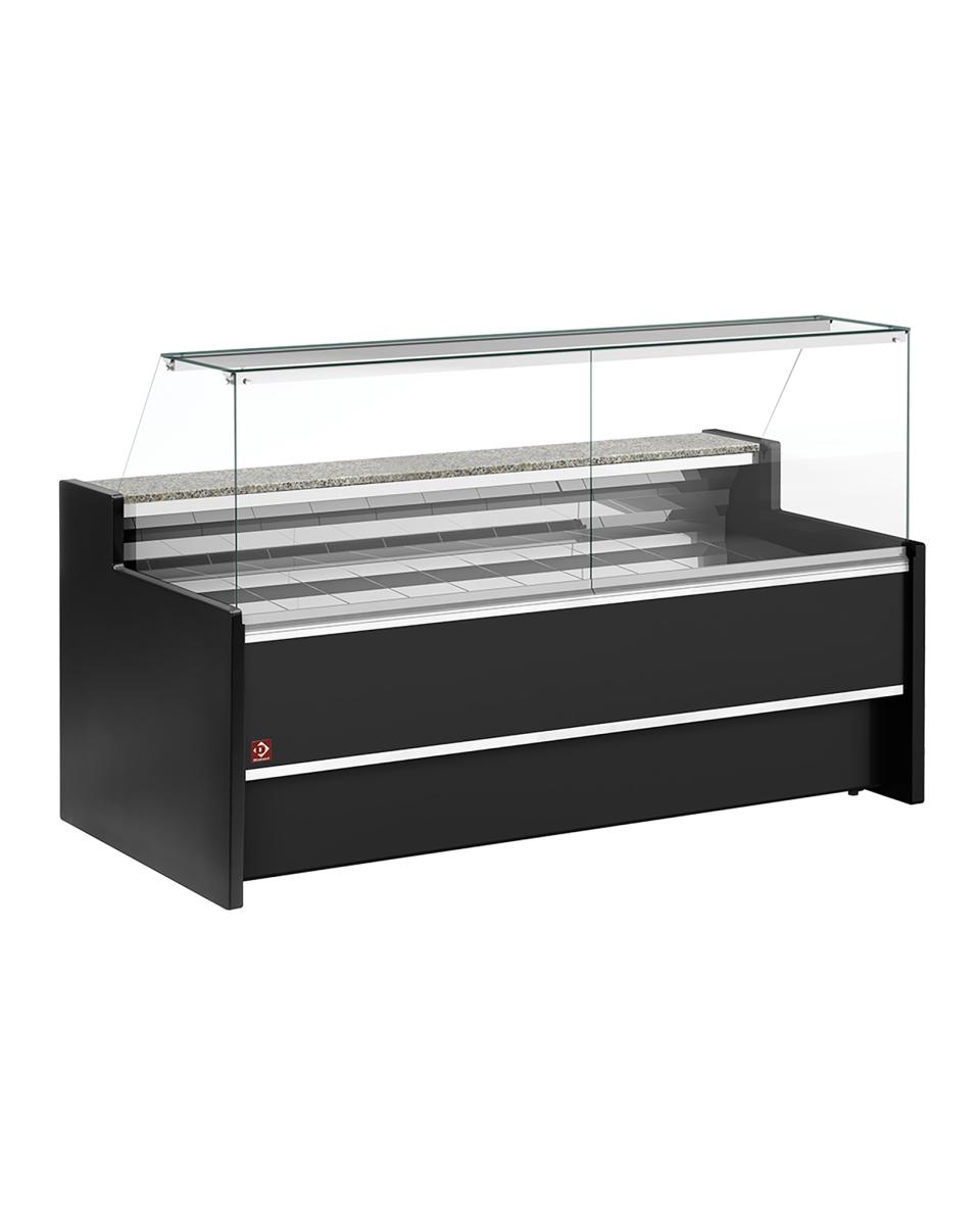 Kühltheke Florence - 150 cm - Gerades Glas - 800W - 230V - Schwarz - Diamond - FC15/B5-VR2